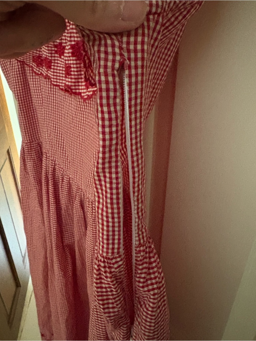 DOEN Red Gingham Ruffle Dress - Picture 3 of 6